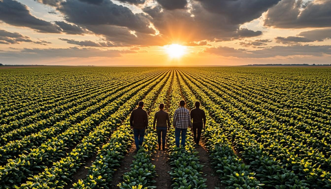 Champ fertile au coucher du soleil